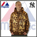 MAJESTIC ATHLETIC ZIP HOODY NEW YORK YANKEES BROWN/GOLD