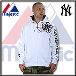 MAJESTIC ATHLETIC HOODY SWEATER TATTOO NY YANKEES PURPLE