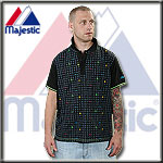 MAJESTIC ATHLETIC POLO JERSEY PACMAN ALL OVER BLACK