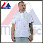 MAJESTIC ATHLETIC POLO JERSEY PACMAN ALL OVER WHITE