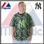 MAJESTIC ATHLETIC JERSEY TEE SPLATTER NY YANKEES BLACK
