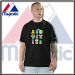 MAJESTIC ATHLETIC JERSEY TEE PACMAN GHOST BLACK