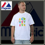 MAJESTIC ATHLETIC JERSEY TEE PACMAN GHOST WHITE