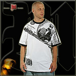 MAKAVELI BRANDED JERSEY TEE SHIRT FOIL MONEY RINGER WH/BL