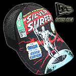 NEW ERA TRUCKER CAP SILVER SURFER COMIC BLACK -OSFA-