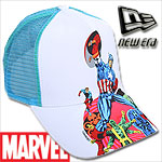 NEW ERA TRUCKER CAP CAPTAIN AMERICA STAR TRUCK WHITE