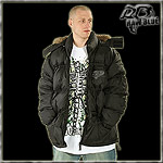 RAW BLUE WINTER JACKET FUR HOODED BLACK SIGN BLACK