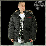 RAW BLUE WINTER JACKET FUR HOODED RED SIGN BLACK