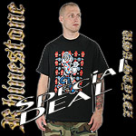 RHINESTONE JERSEY TEE SHIRT BAPE RABBIT BLACK