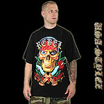 RHINESTONE JERSEY TEE SHIRT REBEL TILL I DIE BLACK
