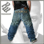 ROCAWEAR DESIGNER JEANS HOSE YOKE DARK SAND BLUE